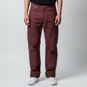 Naked & Famous Selvedge Jeans Mens 29x34 Pomegranate Denim Japanese Selvedge Red